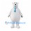 Polar Bear Mascot Costume with Teal Neck Tie and Round Belly