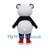 Panda Mascot Costume with Round Head and Red Sneakers