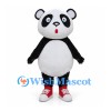 Panda Mascot Costume with Round Head and Red Sneakers