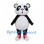 Panda Mascot Costume with Round Head and Red Sneakers