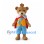 Bear King Mascot Costume with Red Cape and Gold Crown