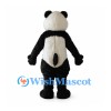 Panda Mascot Costume with Cream Belly and Shaggy Black Limbs