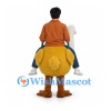 Ride On Ostrich Mascot Costume with Yellow Body and White Neck