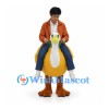 Ride On Ostrich Mascot Costume with Yellow Body and White Neck