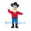 Duck Cowboy Mascot Costume with Black Hat and Red Shirt