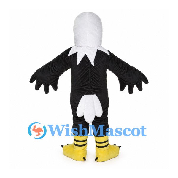 Eagle Mascot Costume in Black and White with Yellow Beak