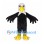 Eagle Mascot Costume in Black and White with Yellow Beak