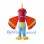 Exotic Bird Mascot Costume with Red Head and Multicolor Wings