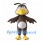 Brown Bird Mascot Costume with Yellow Beak and White Belly