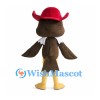 Eagle Cowboy Mascot Costume in Brown with Burgundy Hat
