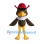 Eagle Cowboy Mascot Costume in Brown with Burgundy Hat