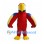 Red Macaw Mascot Costume with Yellow Beak and Multicolor Wings