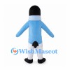 Penguin Mascot Costume with Light Blue Shirt and White Legs