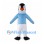 Penguin Mascot Costume with Light Blue Shirt and White Legs