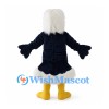 Eagle Mascot Costume in Navy and White with Shaggy Head