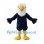 Eagle Mascot Costume in Navy and White with Shaggy Head