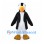 Puffin Mascot Costume in Black and White with Orange Beak