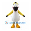 Toucan Mascot Costume with Large Black Beak and Yellow Wings