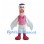 Goose Mascot Costume in White with Pink Waistcoat and Bow Tie