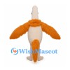 Ostrich Mascot Costume with Cream Neck and Orange Shaggy Wings