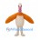 Ostrich Mascot Costume with Cream Neck and Orange Shaggy Wings