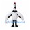 Crane Mascot Costume in Black and White with Red Crown