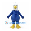 Eagle Mascot Costume in Blue with White Head and Yellow Beak