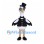 Bird Gentleman Mascot Costume with Black Top Hat and Waistcoat
