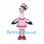 Bird Lady Mascot Costume with Pink Bow and Top Hat