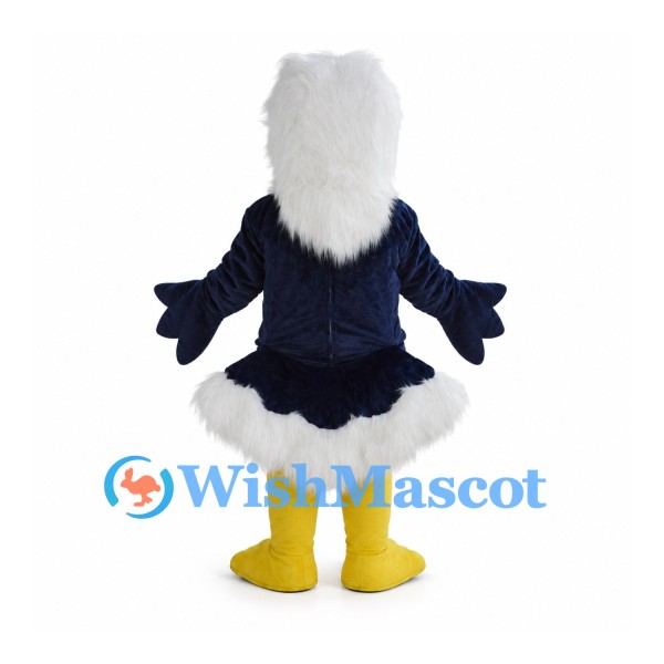 Eagle Mascot Costume in Navy with White Head and Tail Trim