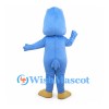 Blue Bird Mascot Costume with Tall Head and White Face Patch