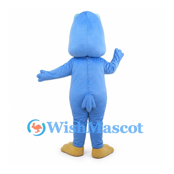 Blue Bird Mascot Costume with Tall Head and White Face Patch