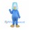 Blue Bird Mascot Costume with Tall Head and White Face Patch