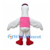 Goose Mascot Costume with Pink Hat Waistcoat and Red Boots