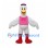 Goose Mascot Costume with Pink Hat Waistcoat and Red Boots