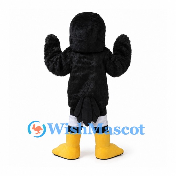 Toucan Mascot Costume in Black with Large Yellow Beak