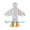 White Bird Mascot Costume with Yellow Feet and Open Beak
