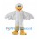 White Bird Mascot Costume with Yellow Feet and Open Beak