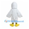White Duck Mascot Costume with Large Yellow Bill and Webbed Feet