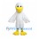White Duck Mascot Costume with Large Yellow Bill and Webbed Feet