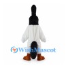 Crested Bird Mascot Costume in Black and White with Tall Head Plume