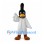 Crested Bird Mascot Costume in Black and White with Tall Head Plume