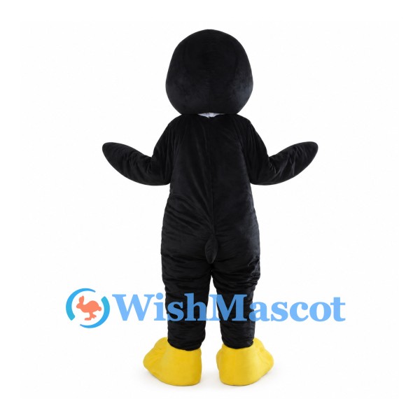 Penguin Mascot Costume in Black and White with Yellow Beak and Feet