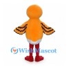 Orange Bird Mascot Costume with Patterned Wings and White Belly
