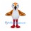 Orange Bird Mascot Costume with Patterned Wings and White Belly