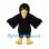 Black Bird Mascot Costume with Open Yellow Beak and Shaggy Fur