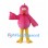 Pink Bird Mascot Costume with Orange Beak and Yellow Legs