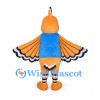 Hoopoe Mascot Costume in Orange with Blue Chest and Patterned Wings