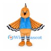 Hoopoe Mascot Costume in Orange with Blue Chest and Patterned Wings