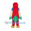 Red Parrot Mascot Costume with Blue Cream and Green Wings